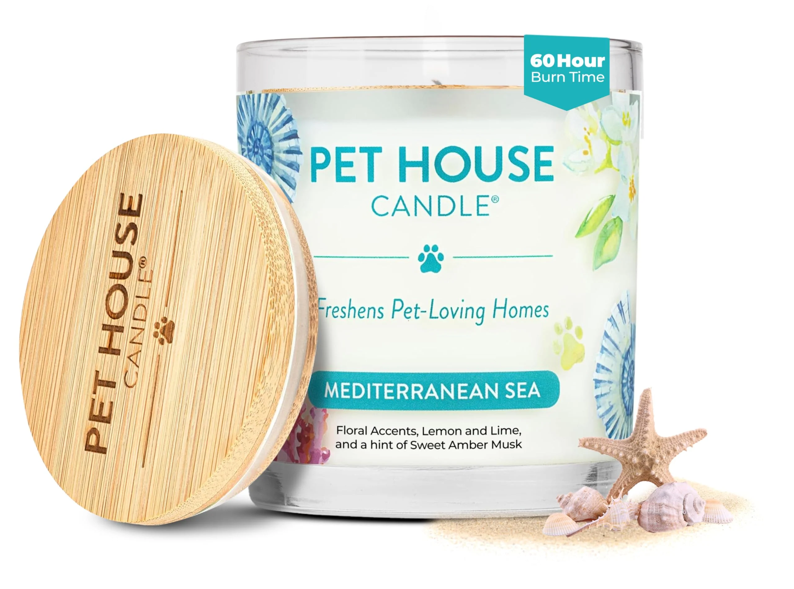 Trendy One Fur All Pet House Candles – Mediterranean Sea Plant-Based Long-Lasting Scented Candle Sophisticated