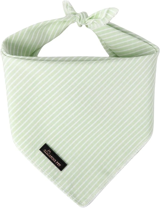 Recyclable ARING PET Summer Dog Bandana-Cute Green Dog Bandanas Comfortable Pet Scarf Functional