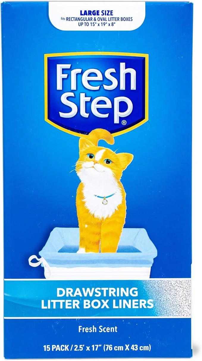 World-Class Fresh Step Drawstring Cat Litter Box Liners Scented Heavy Duty Kitty Litter Green