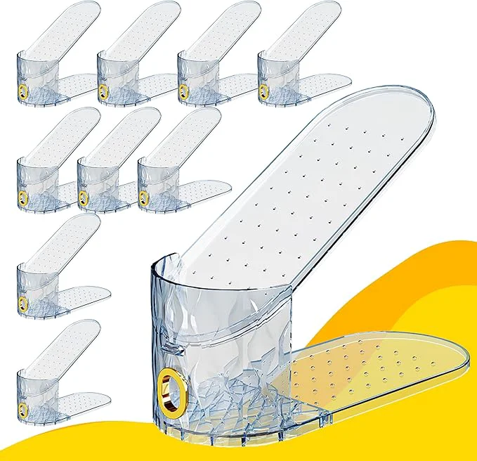Environmentally Friendly Shoe Slots Organizer Adjustable 10 Pack Shoe Stacker for Closet Storage Clear Double Layer Space Saver Durable and Stackable Shoe Holder for Sneakers Heels and FlatAbout ThisOverview Specialty
