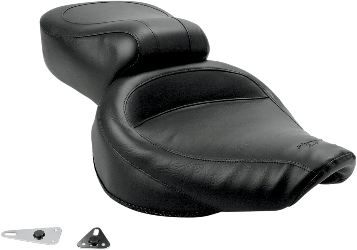 Stylish MUSTANG Vintage Style Seat – Wide – Smooth – Black – Dyna 75680 Smart