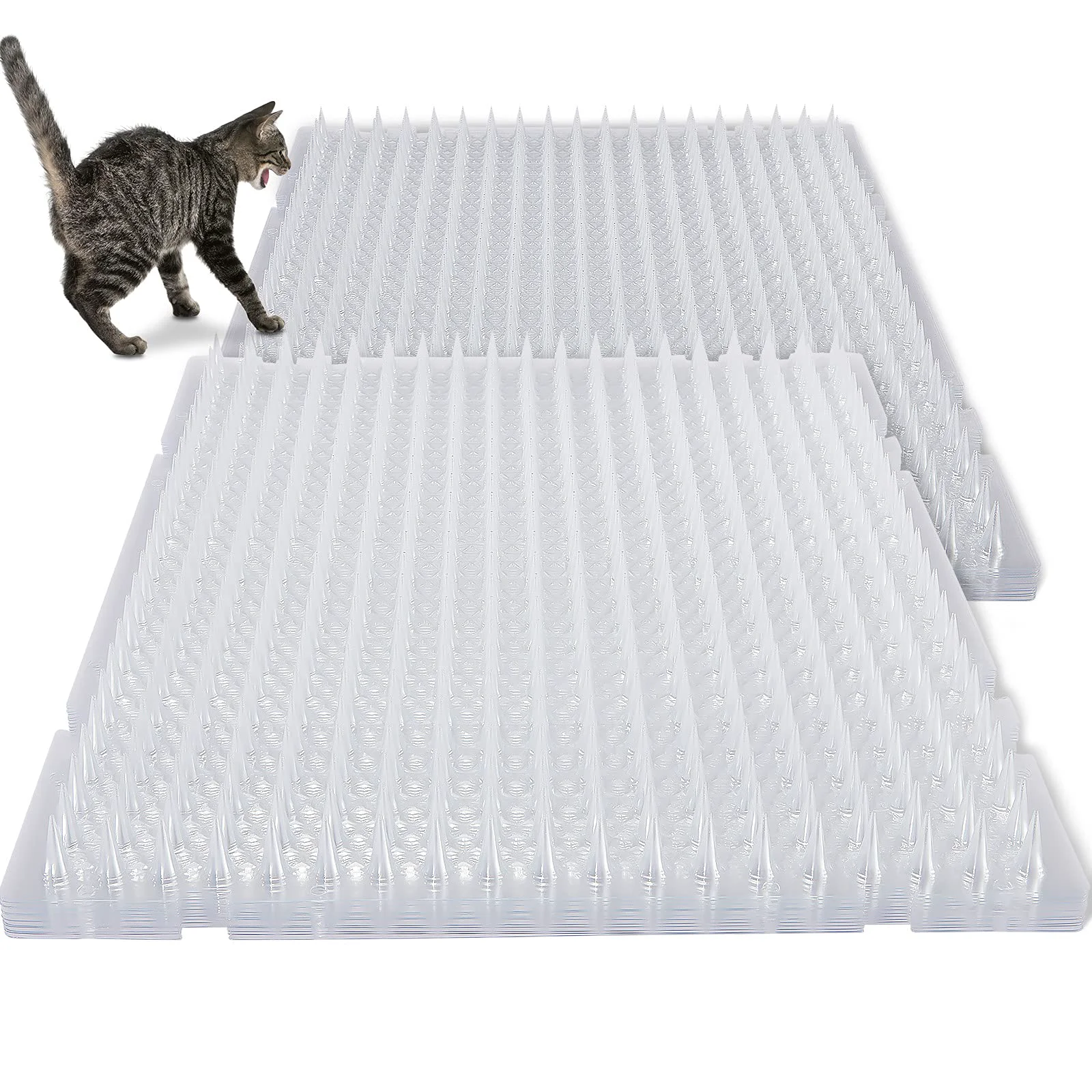 Artisan Nuanchu 12-Pack Cat Deterrent Mat 16×13 in Clear – Spiked Pet Barrier for Indoor Outdoor Use Fine