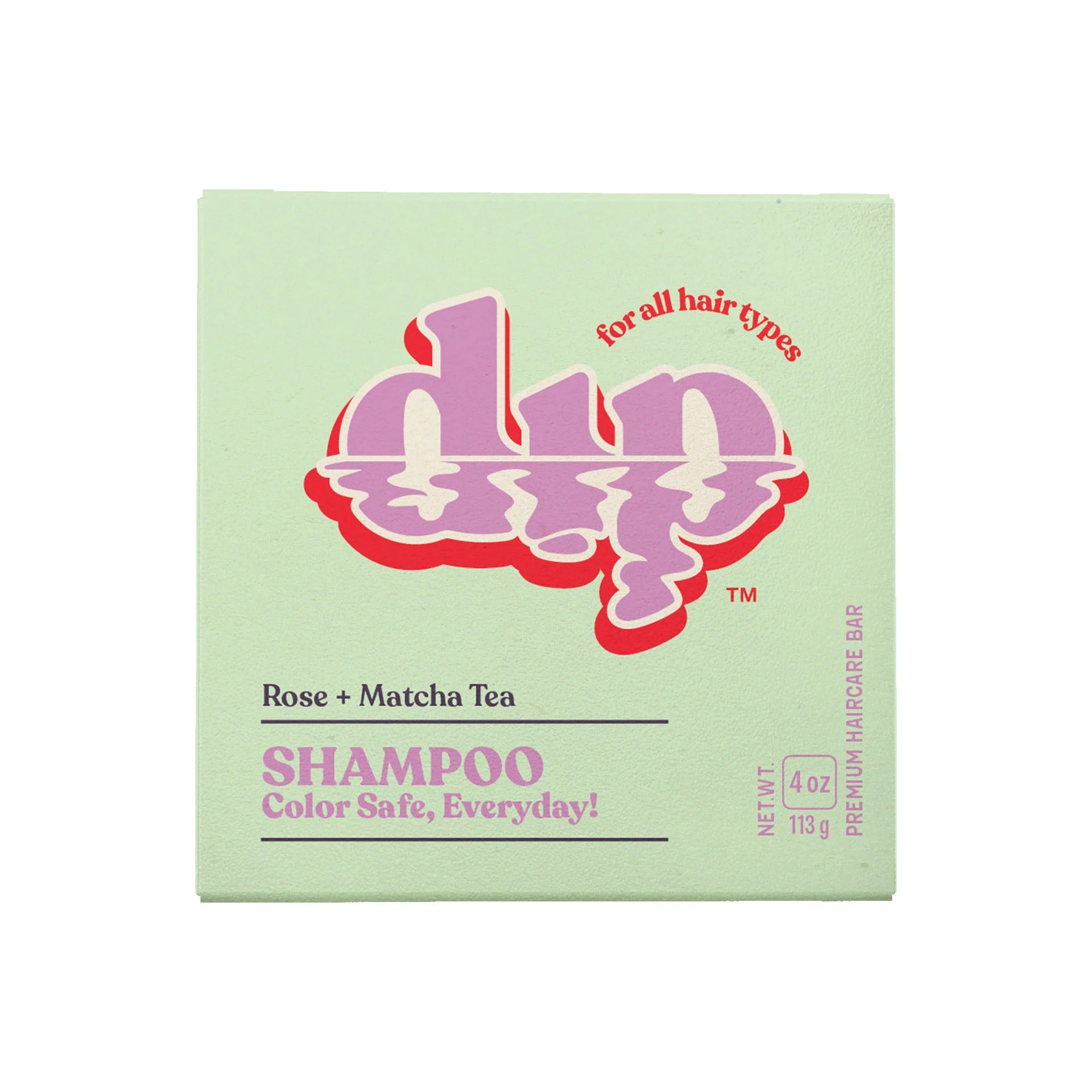 Expertly Made Shampoing solide Dip Sans danger pour les cheveux colorés usage quotidien – Rose Thé Matcha High-Performance