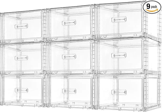 Excellent Vtopmart 9 Pack 18QT Clear Stackable Storage Drawers Easily Assemble Closet Organizers Plastic Storage Bins for Bathroom Cabinet Kitchen Pantry Under Sink Organization Medium About ThisOverview Practical