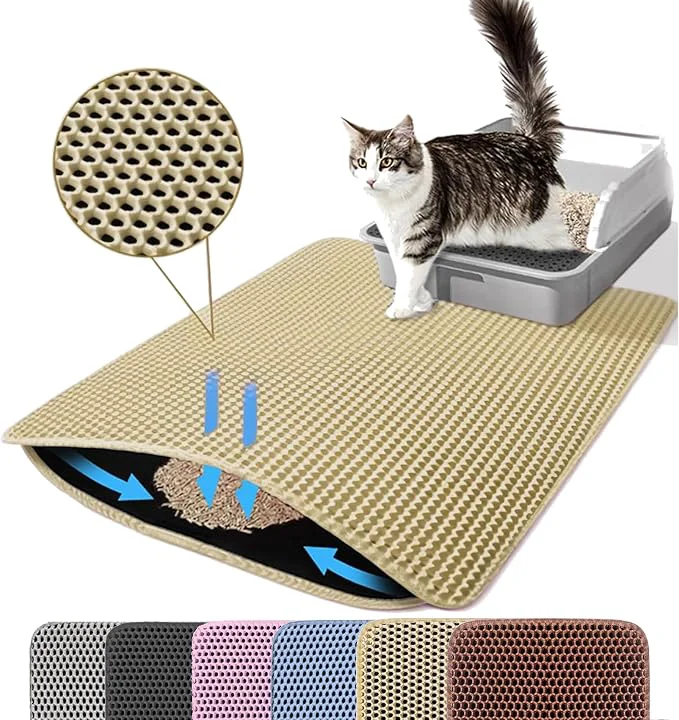 Elite Extra Large Cat Litter Mat 30×22 Inches Honeycomb Double Layer Cat Litter Top-Quality
