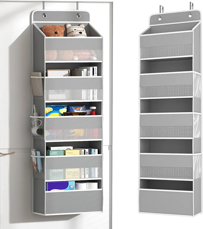 Lightweight 1 Pack 5-Tier Over the Door Organizer Heavy-Duty Large Deep Pocket Hanging With 5 Large Front 6 Side Pockets With for Pantry Kitchen Bathroom Dorm GreyAbout ThisOverview Original Design
