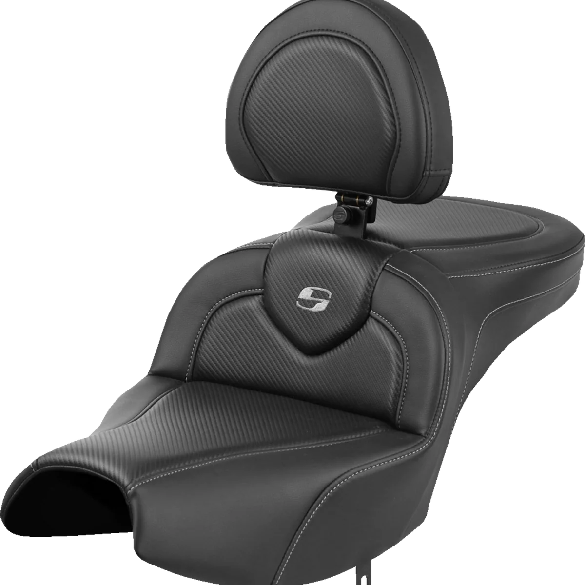 Excellent SADDLEMEN Roadsofa Seat – With Backrest – Black – Carbon Fiber – Indian Pursuit ’22-’24 I22-02-185BR Premium Material