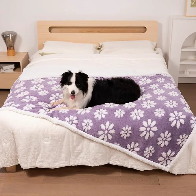 Secure Waterproof Blanket for Dog Cat or Adult Cute 3D Textured Flower Dog Blanket Original
