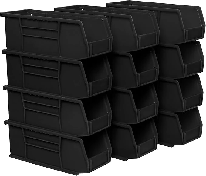 Innovative Akro-Mils 30224 AkroBins Plastic Storage Bins Space-Saving Stackable Bins for Garage Pantry Craft Organization 11 L x 4 W x 4 H Black 12-PackAbout ThisOverview Healthy