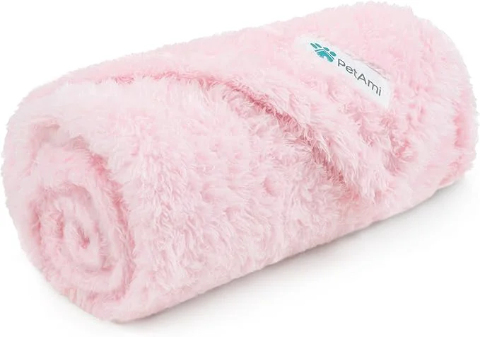 Unique PetAmi Dog Blanket for Small Dogs Pink Fluffy Soft Puppy Blanket Sherpa High-Performance