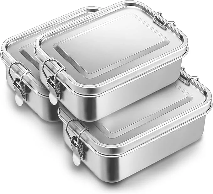 Original Design 3-Pack 850ml 28.7 oz Stainless Steel Bento Lunch Box Containers with Lids – Waterproof Metal Food Storage – Snack Prep Trays and Tiffin CarriersAbout ThisOverview Relaxed