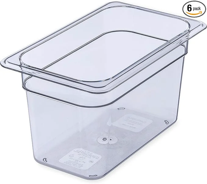 Eco-Friendly Carlisle FoodService Products Storplus Food Pan Food Storage Container with Spoonable Corners for Catering Buffets Restaurants Polycarbonate Pc 1 4 Size 6 Inches Deep Clear Pack of 6 About ThisOverview Sustainable