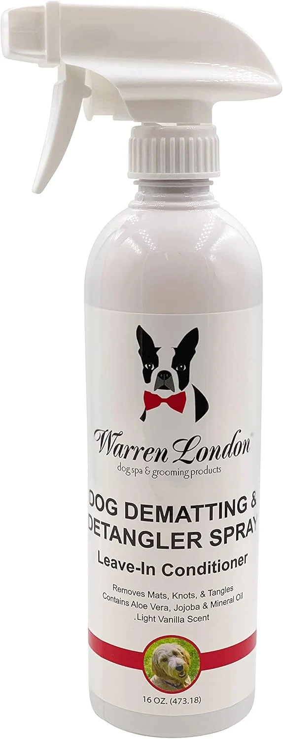 Breathable Warren London Dog Dematting Detangling Spray Groomer-Formulated Conditioner w Aloe Vera Jojoba Oil Loosens Mats Knots Tangles 16oz Made in USA Smart
