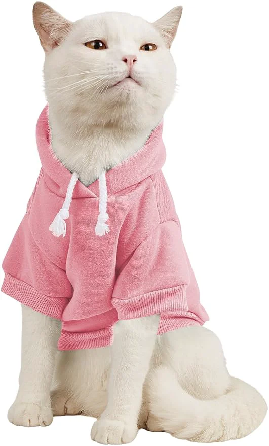 Effective QWINEE Basic Dog Hoodie Sweatshirt Puppy Sweater Warm Cat Costumes Pet Clothes Premium Material