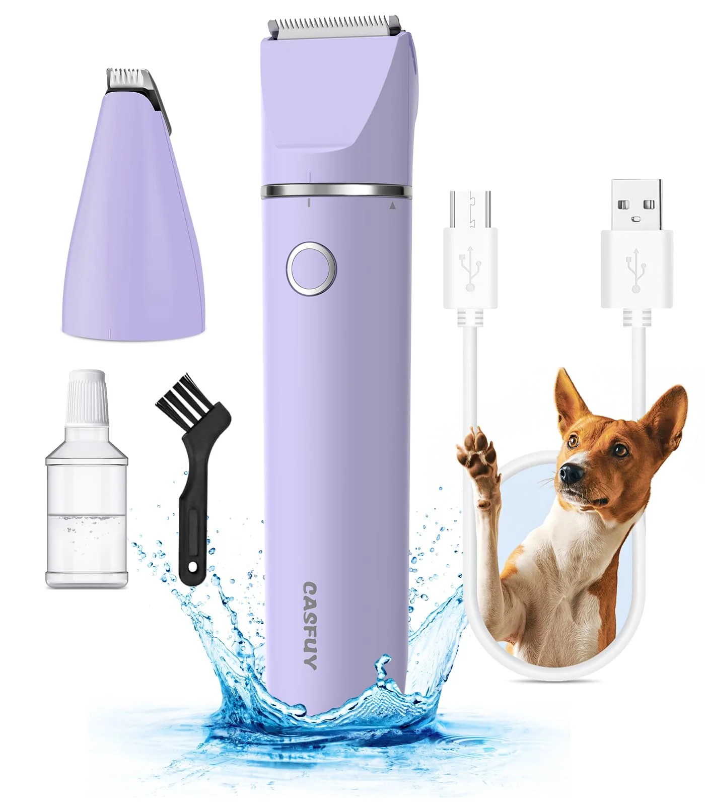 Detailed Casfuy Cordless Dog Paw Trimmer – Low Noise Double-Blade Clipper Healthy