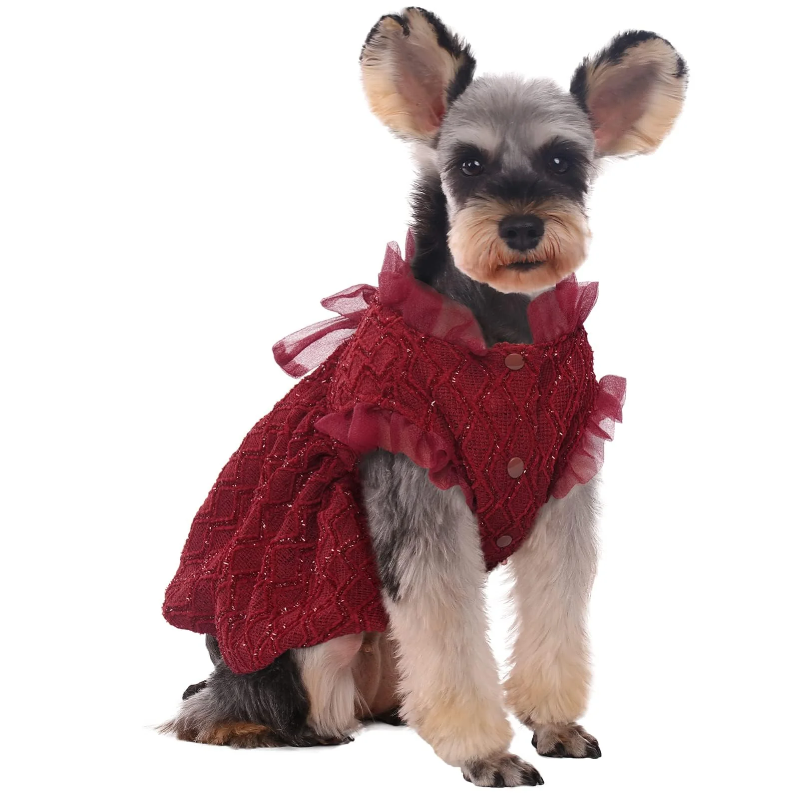 Unique Kuoser Dog Dress – Medium Red Bowknot Tutu for Small Medium Dogs Elegant Princess Costume Reliable