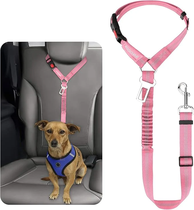 Comfortable BWOGUE Pet Dog Cat Seat Belt Reflective Car Dog Headrest Restraint Leash Advanced