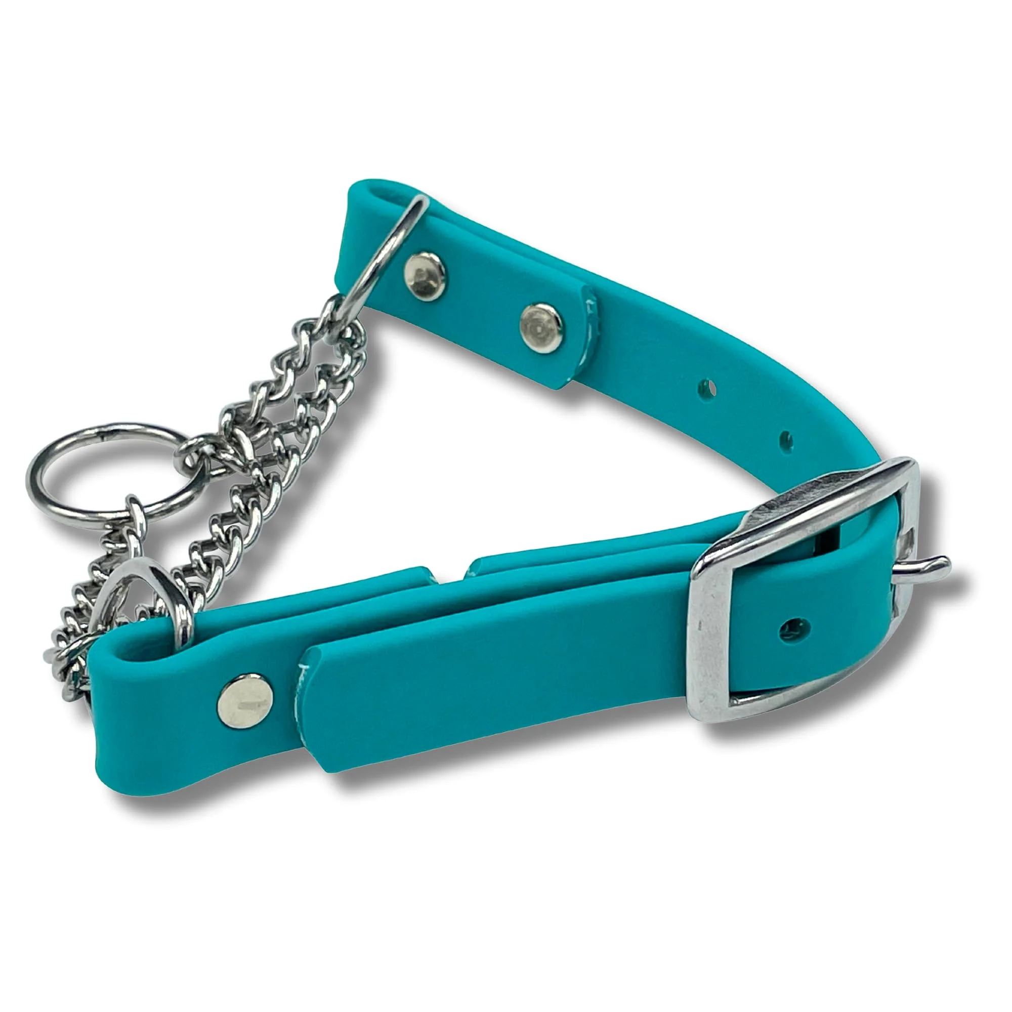 Professional JIM HODGES DOG TRAINING Martingale Collar – Biothane Stainless Hardware No-Pull Made in USA Medium Teal Original Design