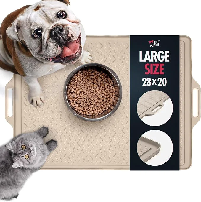 Sustainable Tuff Pupper 28×20 Large Dog Feeding Mat Sophisticated