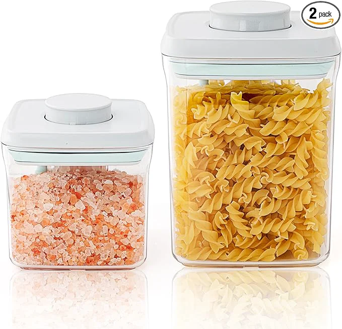 Green Airtight Food Storage Containers with Lids BPA Ce Container for Kitchen Pantry Organization Stackable Clear Plastic Canisters for Flour Sugar Baking Supplies 0.5Qt 1.5Qt About ThisOverview Versatile