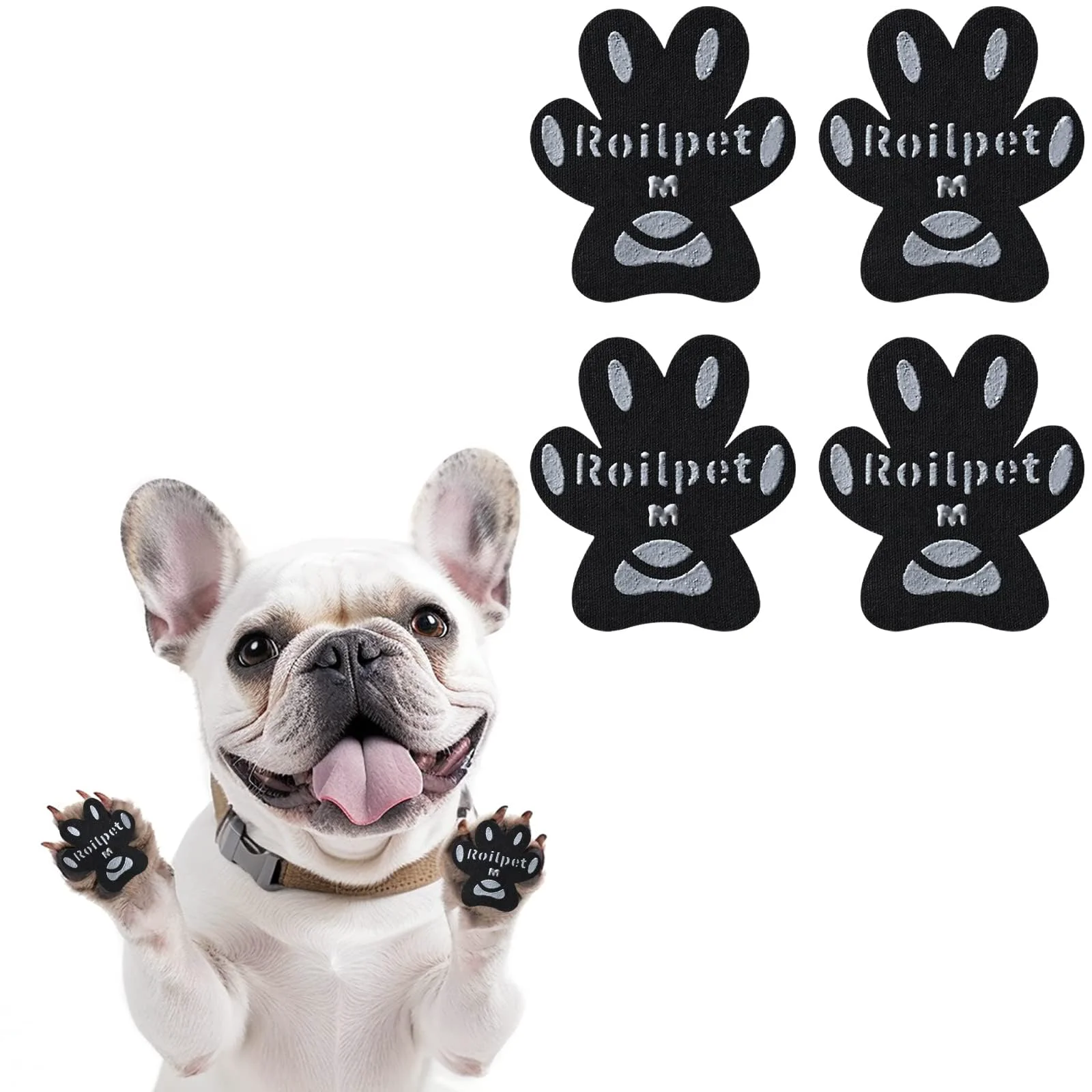 Consistent Roilpet Dog Paw Protector – Anti-Slip Paw Grips for Traction on Hardwood Floors 12 Sets 48 Pads M Comfortable