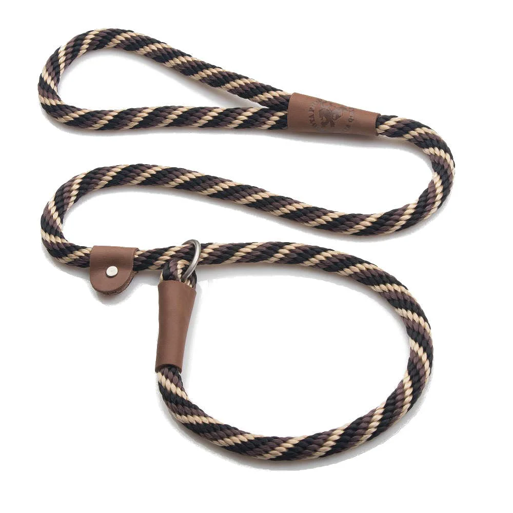 Artisan Mendota Pet Slip Leash – Dog Lead and Collar Combo Made in USA Mocha 1 2 in x 6 ft for Large Breeds Reliable