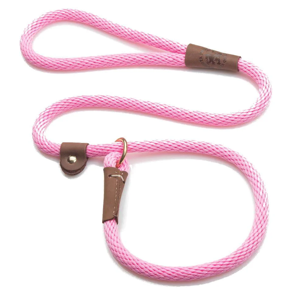 Expertly Made Mendota Pet Slip Leash – Leash Collar in One for Large Dogs – USA-Made Pink 1 2in x 4ft Lightweight