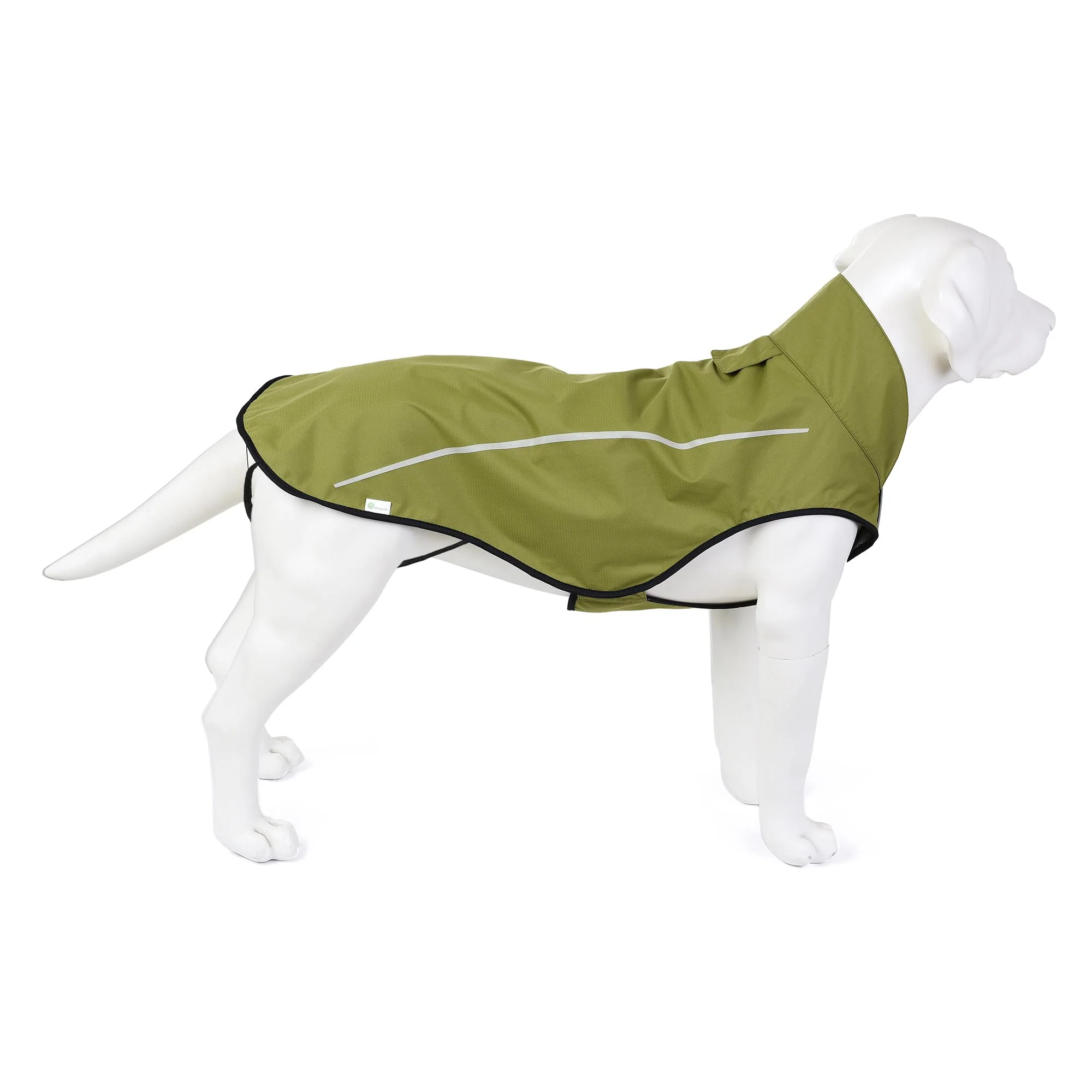 Solid Mile High Life Dog Raincoat – Adjustable Waterproof Reflective Rain Jacket for Small to Large Dogs Lime Yellow Size M Chest 26-32 in Prestigious