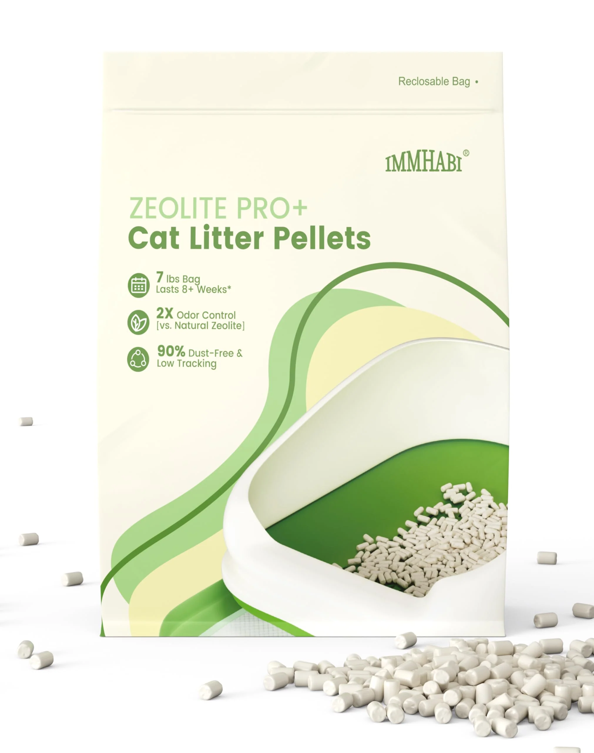 Casual IMMHABI Enhanced Cat Litter Pellets 7 lbs – Low-Dust Odor Control for Dual-Layer Litter Boxes Detailed