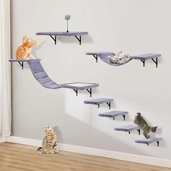 Next-Generation Wall-Mounted Cat Climber Set Green