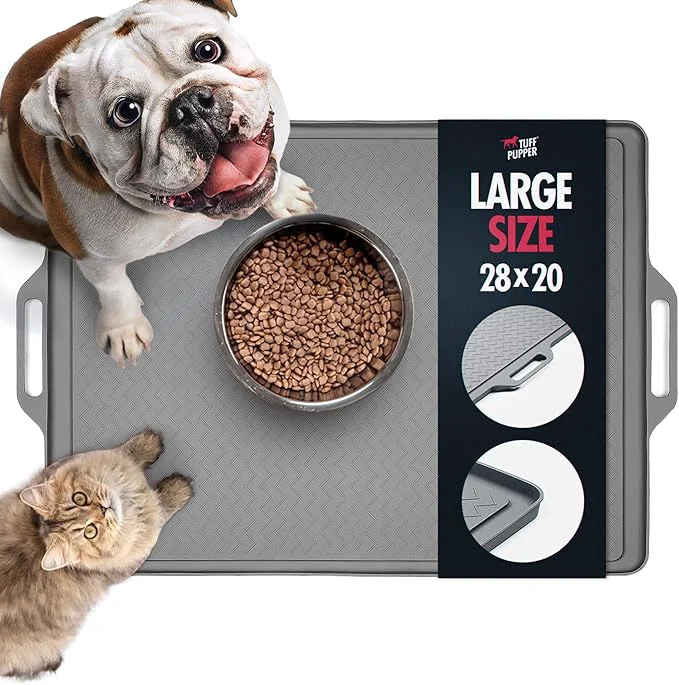 Carefully Designed Tuff Pupper 28×20 Large Dog Feeding Mat Proven
