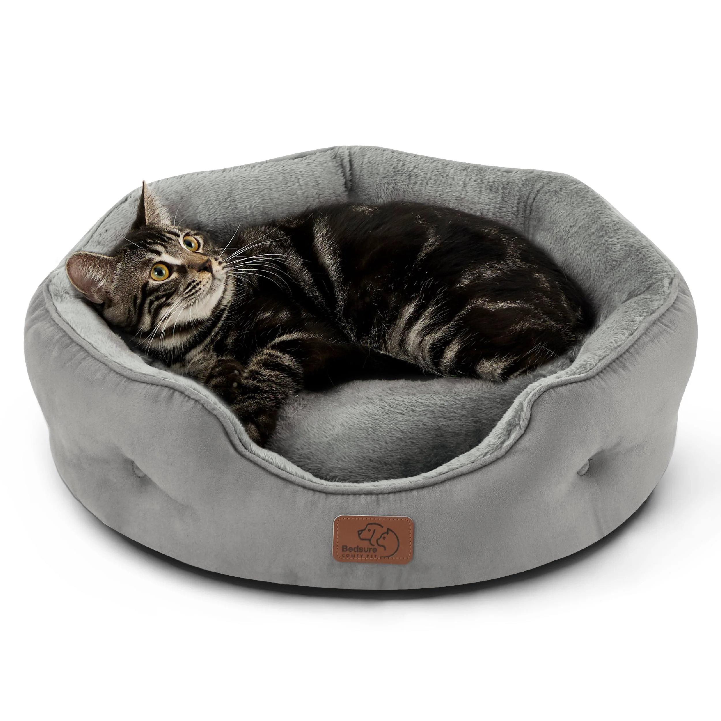 Crafted Bedsure Dog Bed for Small Dogs – Round Grey Bed 20-Inch Washable Non-Slip Bottom Exceptional
