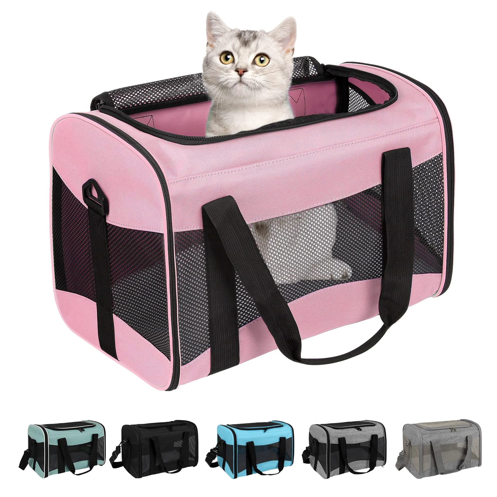 Lightweight Top tasta Cat Carrying Case – Airline Pet Carrier for Small Medium Pets Pink Next-Generation