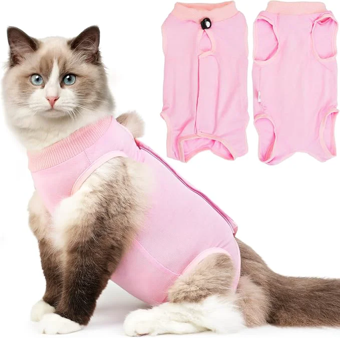 Advanced Cat Recovery Suit Breathable Cat Surgery Recovery Suit Female Cat Onesie Convenient