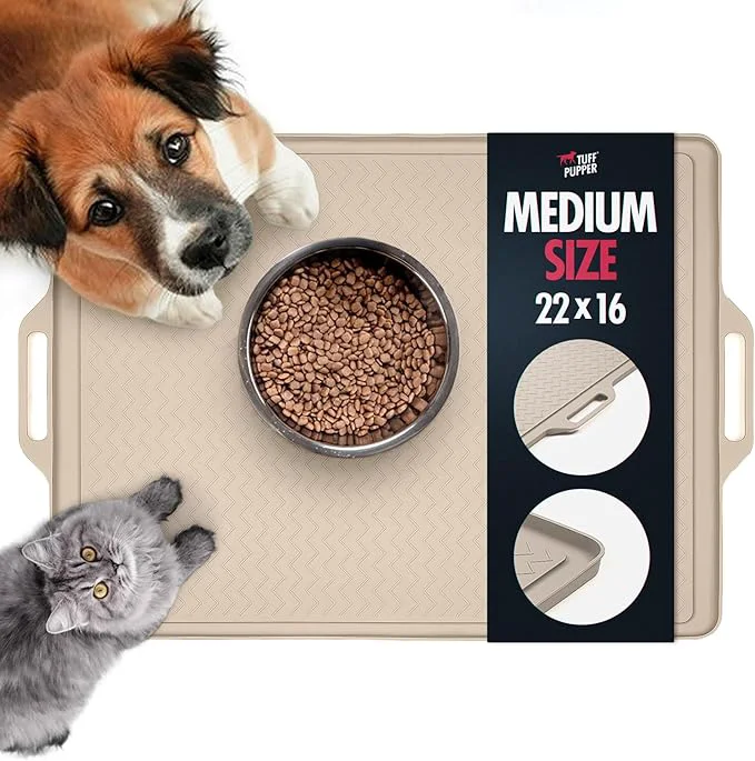Elegant Tuff Pupper 22×16 Medium Dog Feeding Mat Recyclable