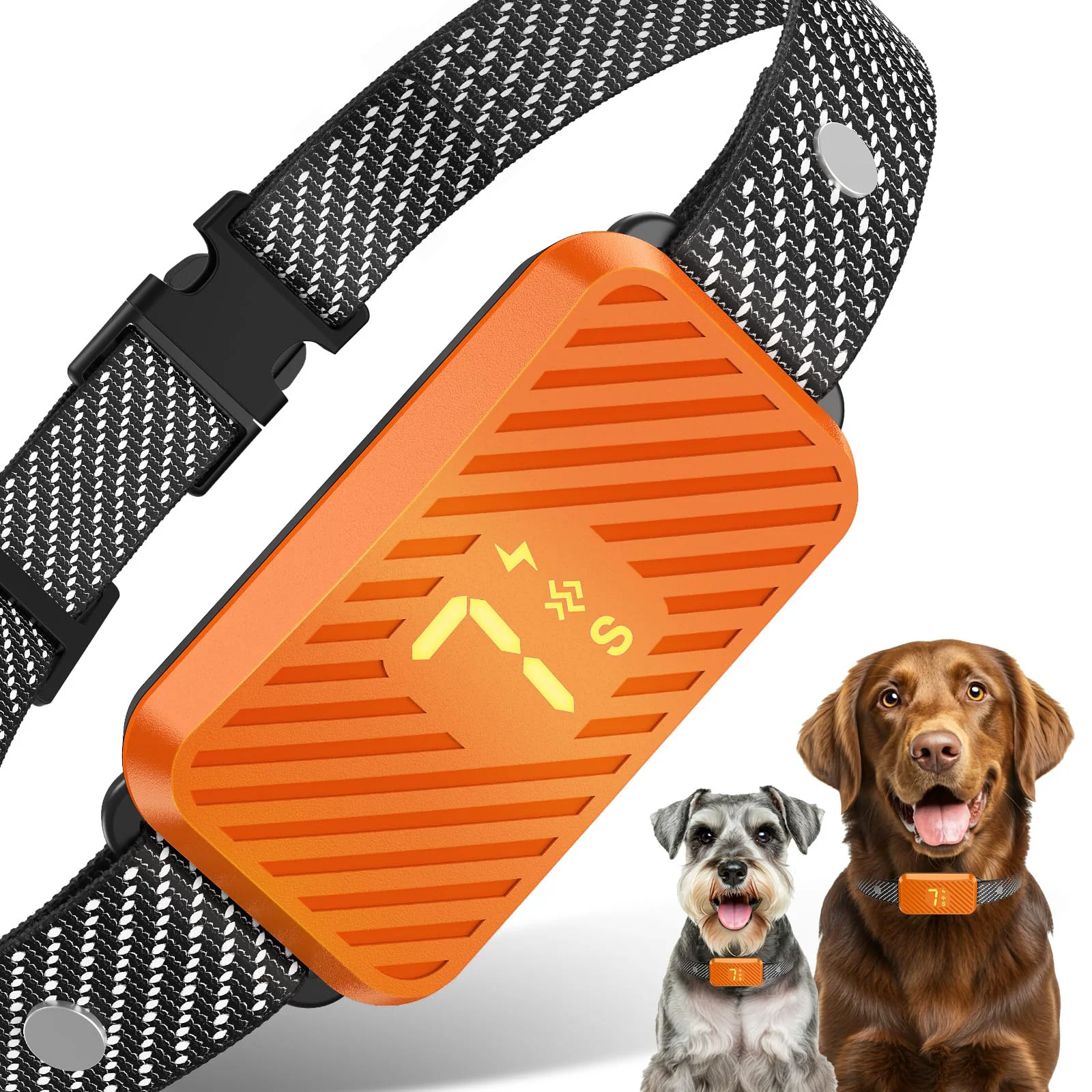 Environmentally Friendly KJKZO Dog Bark Collar for All Sizes 0.1s Response 7-Level Sensitivity IP65 Waterproof Versatile