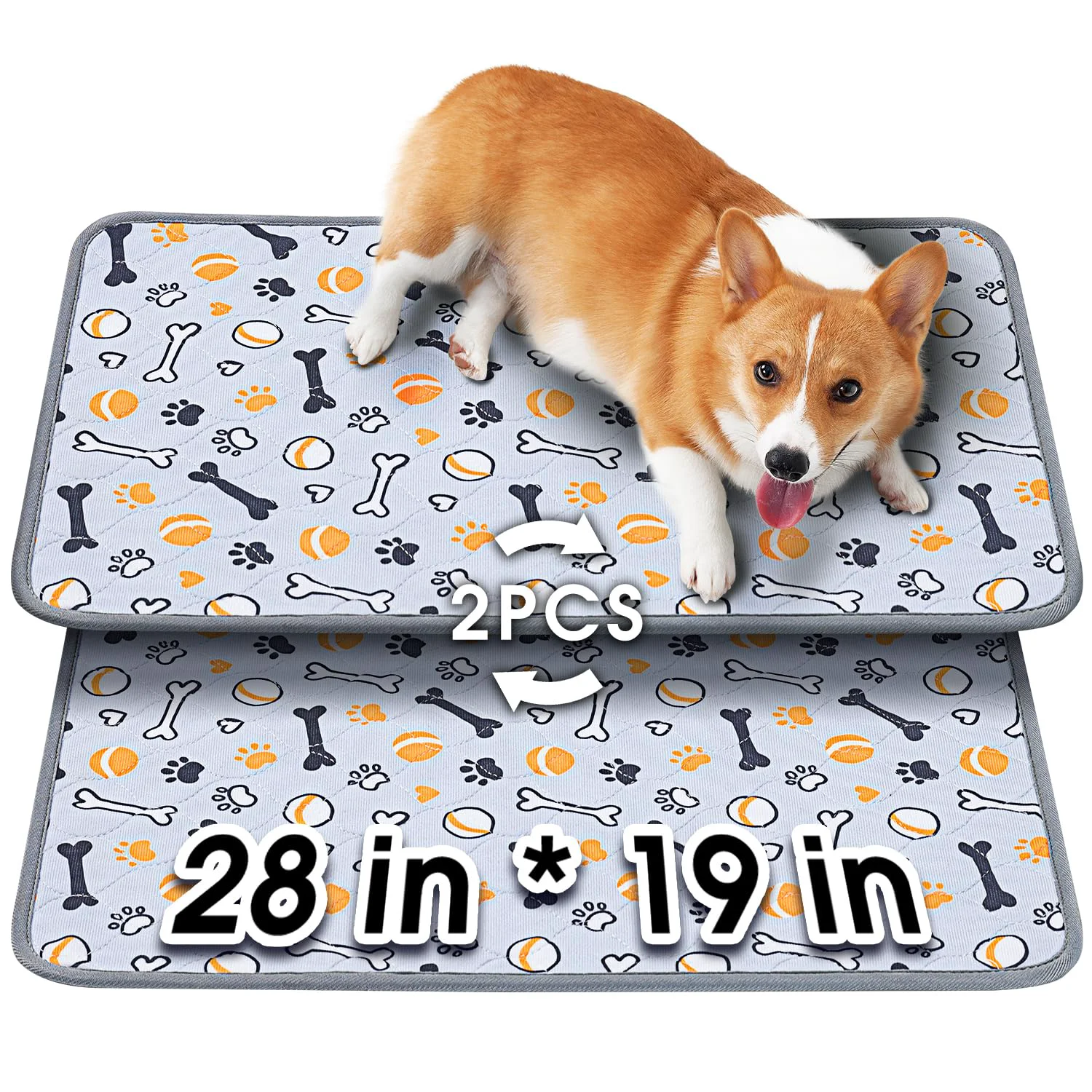 Trendy Hompet Washable Dog Pee Pads 28×19 – 2-Pack Thick Non-Slip Leakproof Top-Quality