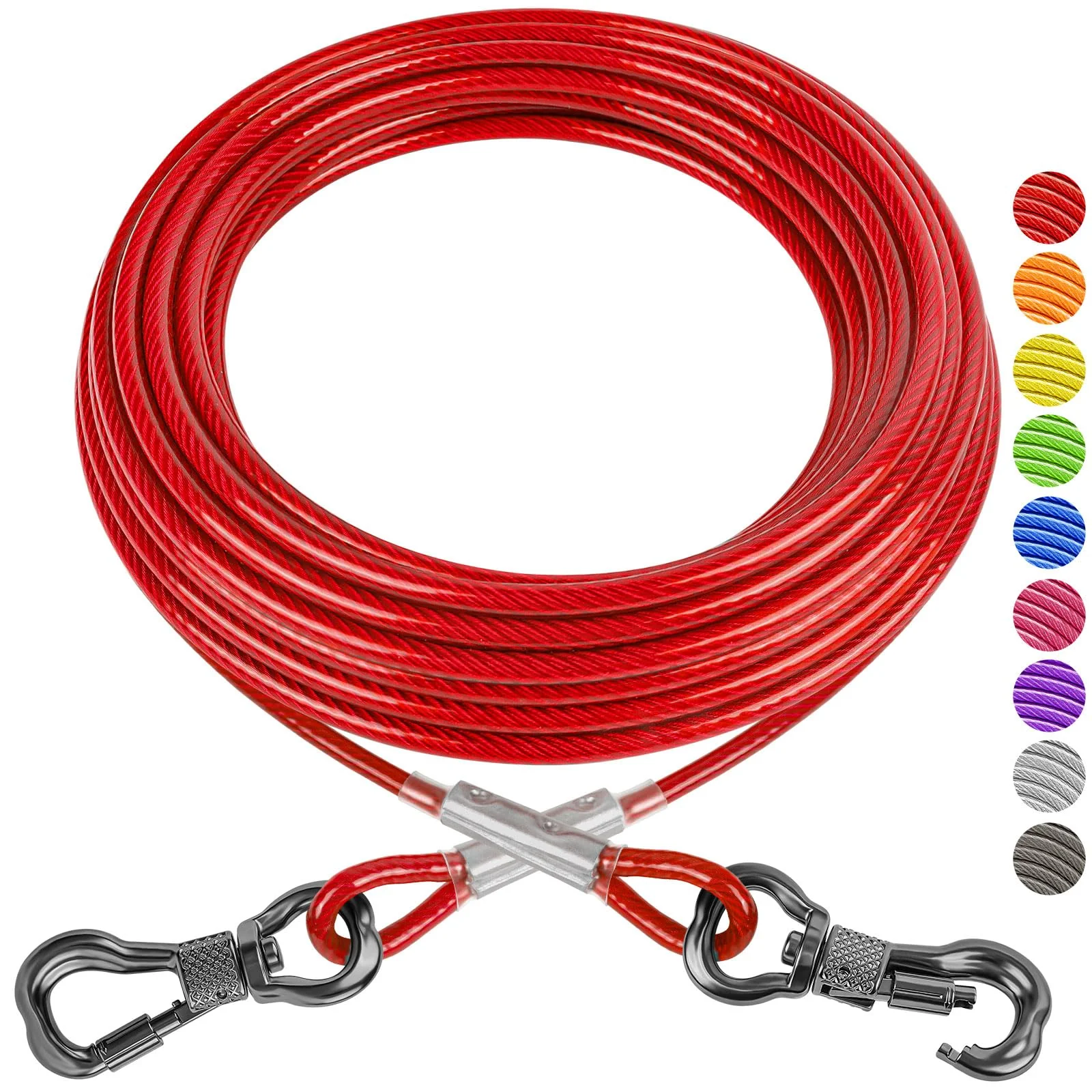 Durable XiaZ 50ft Tie Out Cable for Dogs — Heavy-Duty Lead for Large Dogs up to 250 lbs First-Class