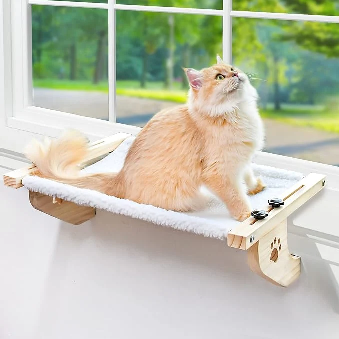 Comfortable AMOSIJOY Cat Sill Window Perch Sturdy Cat Hammock Window Seat Smart