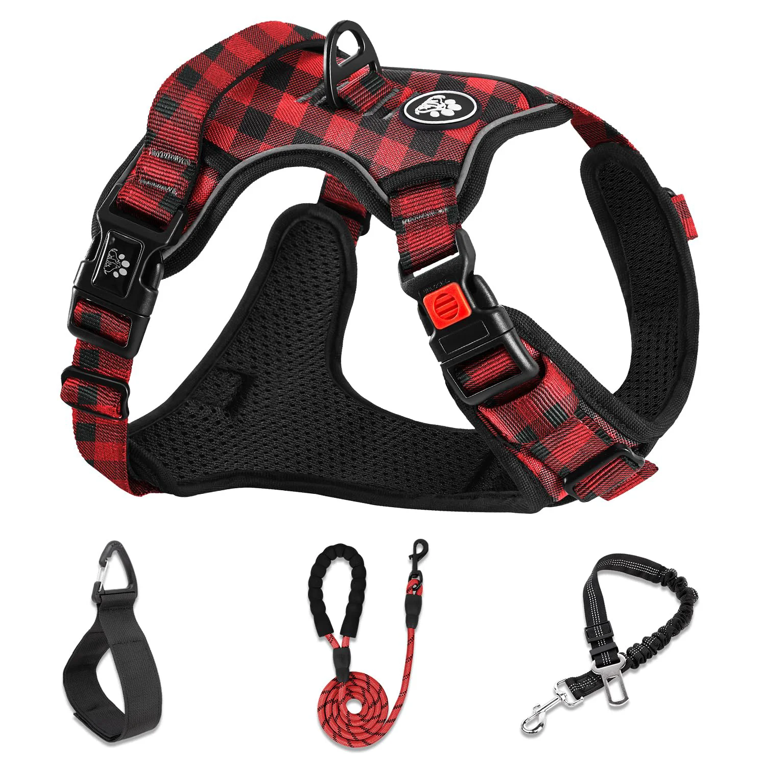 Refined NESTROAD No Pull Dog Harness with Leash – Reflective Adjustable Medium Soft