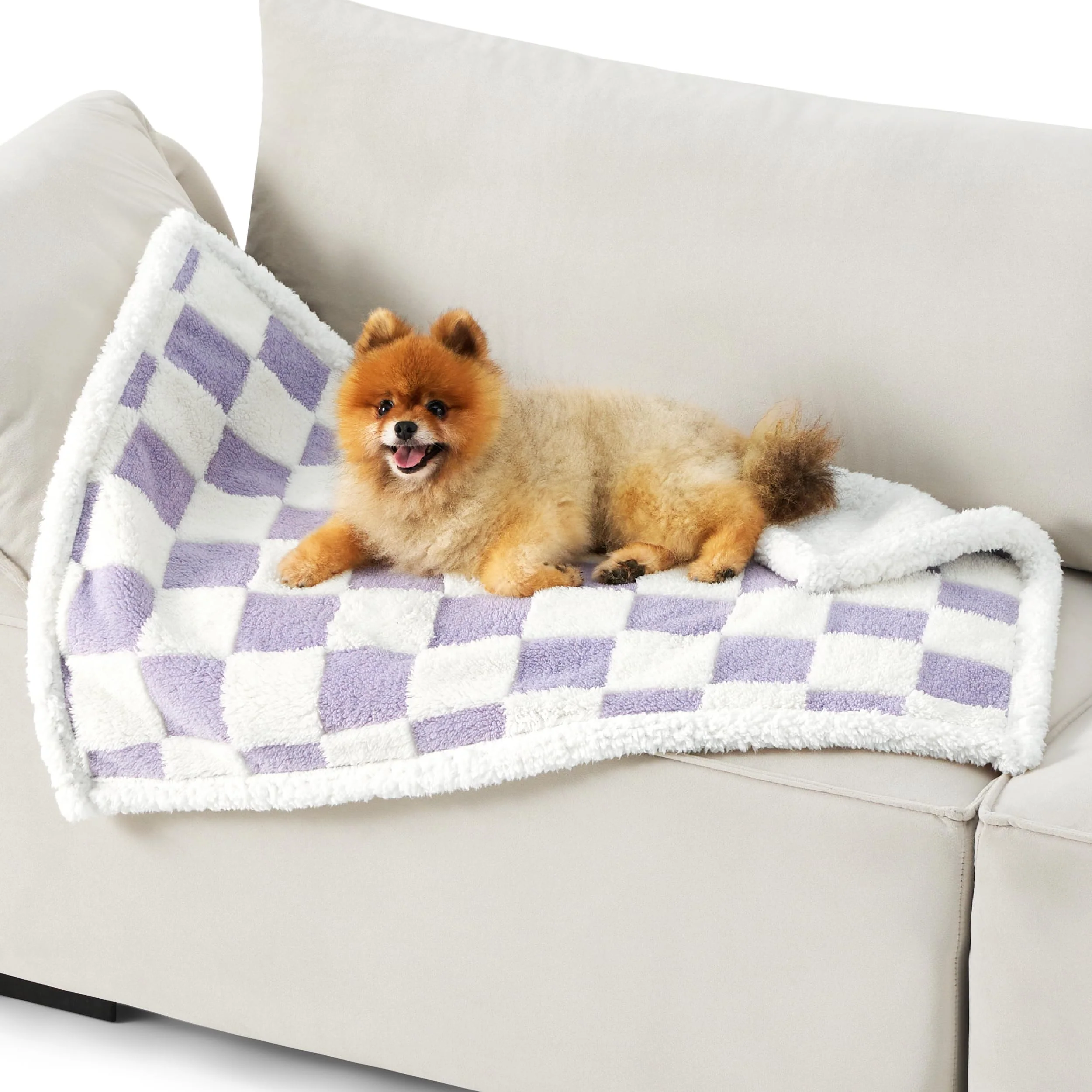 Safe LE SURE Waterproof Puppy Blanket for Small Dogs Double-Sided Washable 3D Cloud Pattern Purple Stylish
