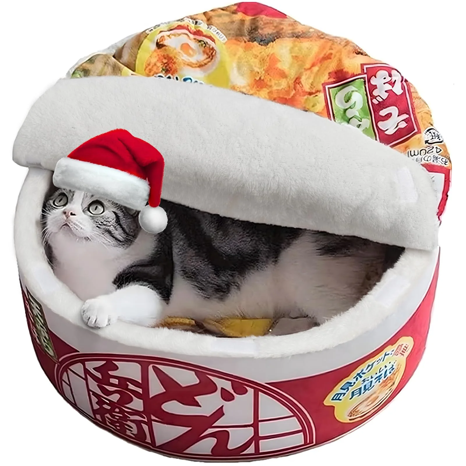 Organic 寵幸 Ramen Noodle Dog Cat Bed – Cozy Warm Plush Nest for Indoor Pets Innovative