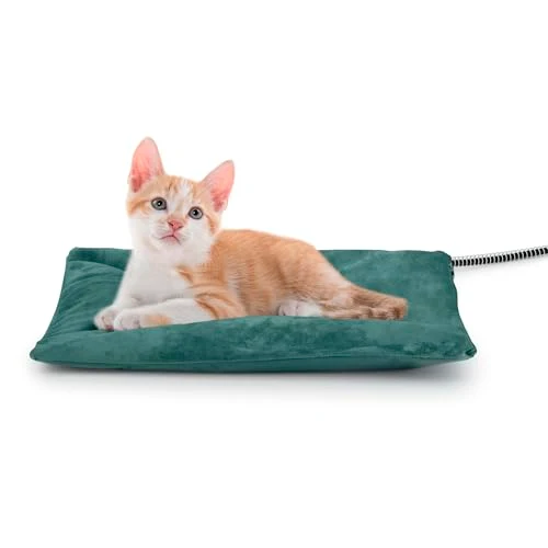 Solid Petace Outdoor Heated Cat Bed – 30W 15.7 x 11.8 in Steel-Wrapped Cord Traditional