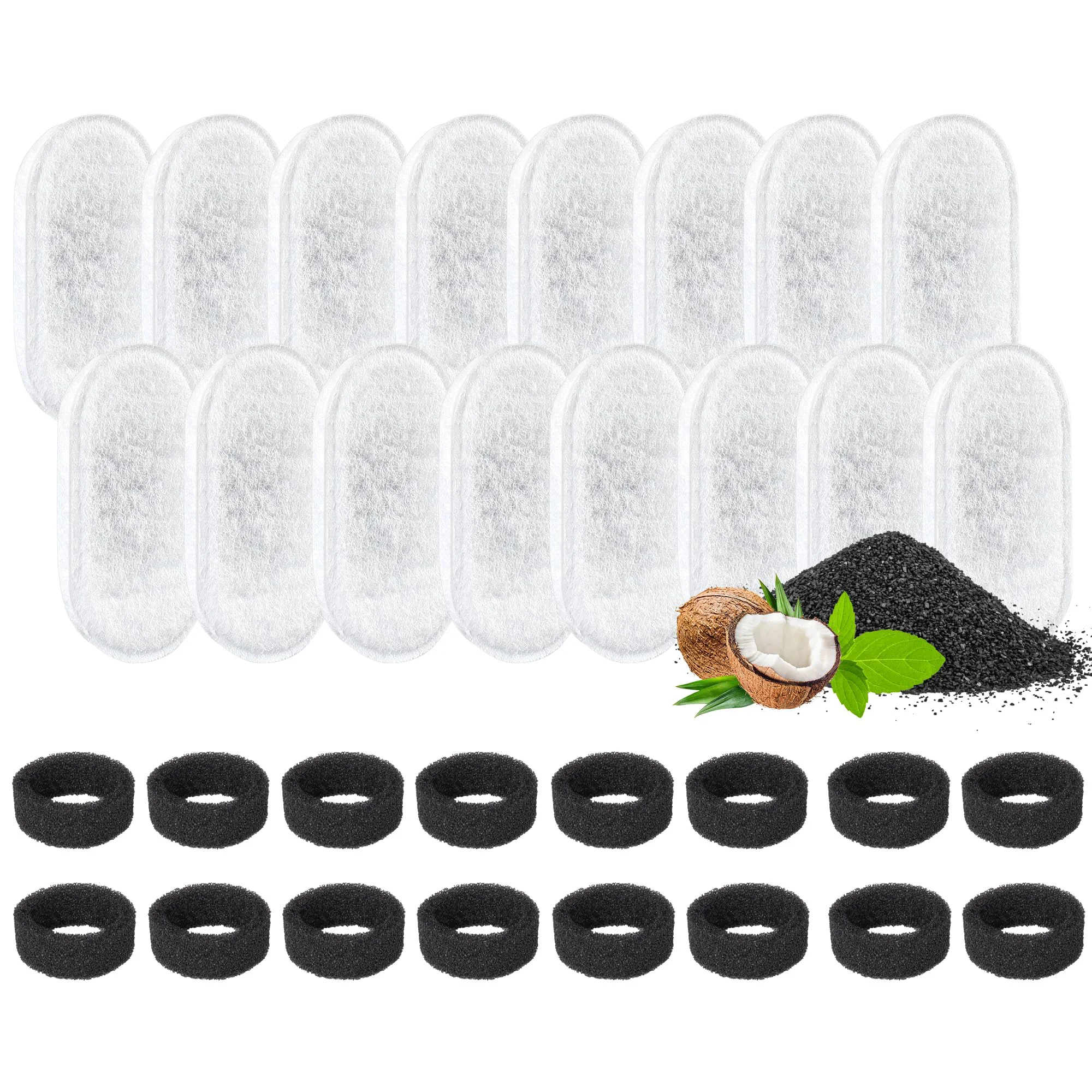 Premium DOOOB Cat Fountain Filters – 32 Pack for Stainless Steel Fountains 16 Filters 16 Sponges High-End