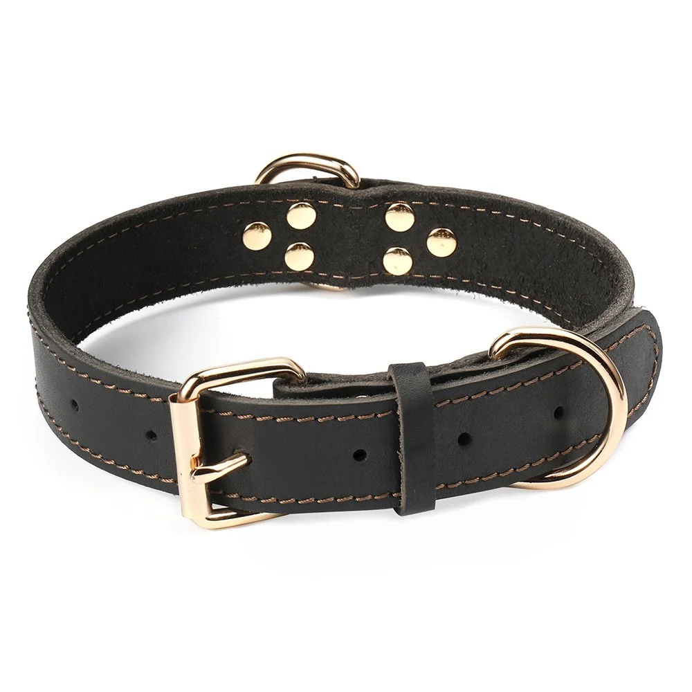 Casual DAIHAQIKO Leather Dog Collar – Heavy-Duty Wide 1.4-Inch XL 18.6-25.8 in Neck Fashionable