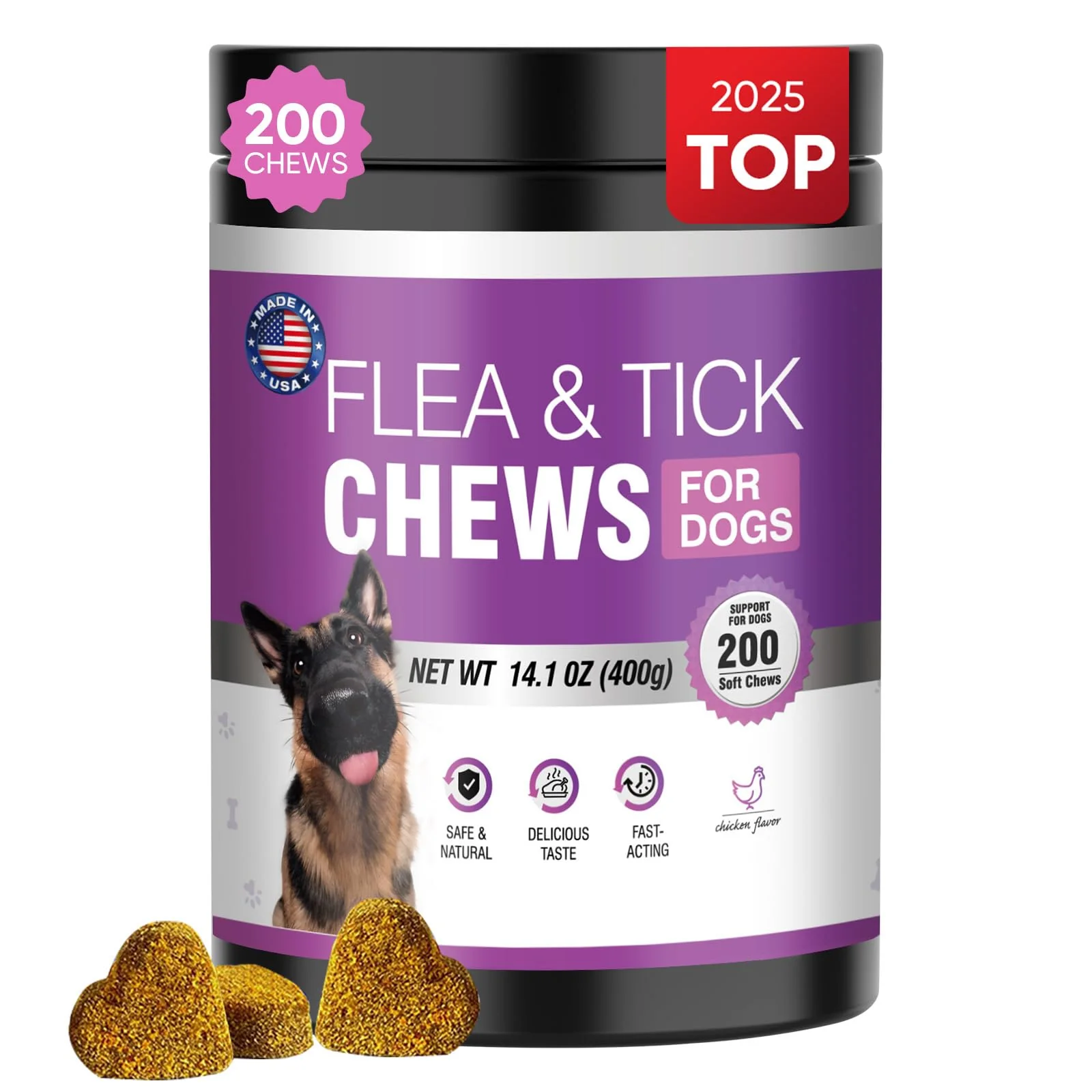 Specialty TTLXBL Dog Flea and Tick Chewables – 200-Count Chicken Flavor Soft Chews for Dogs Long-Lasting Protection Reliable