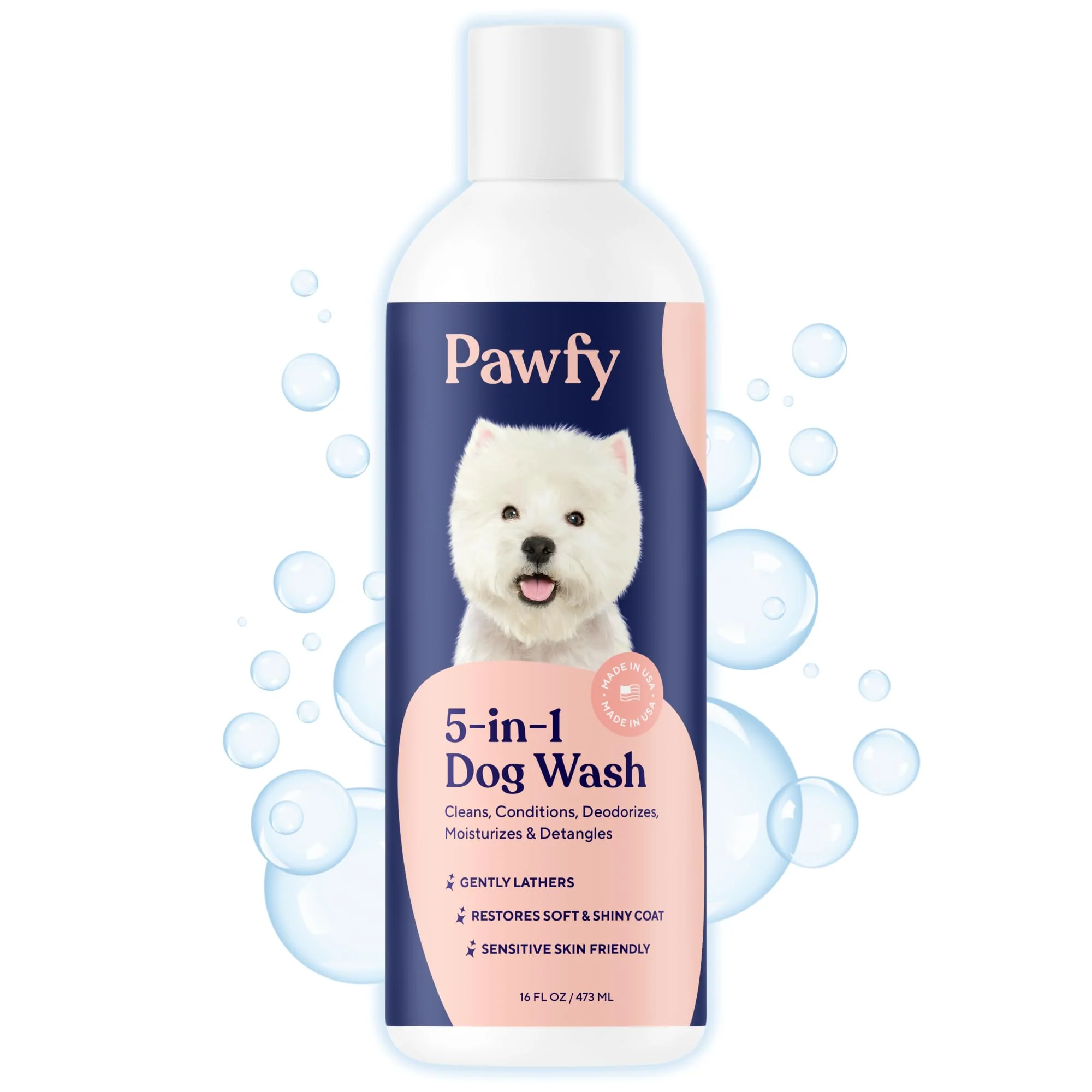 Selected Pawfy Dog Shampoo Conditioner for Itchy Skin Relief 5-in-1 Natural Formula Pure