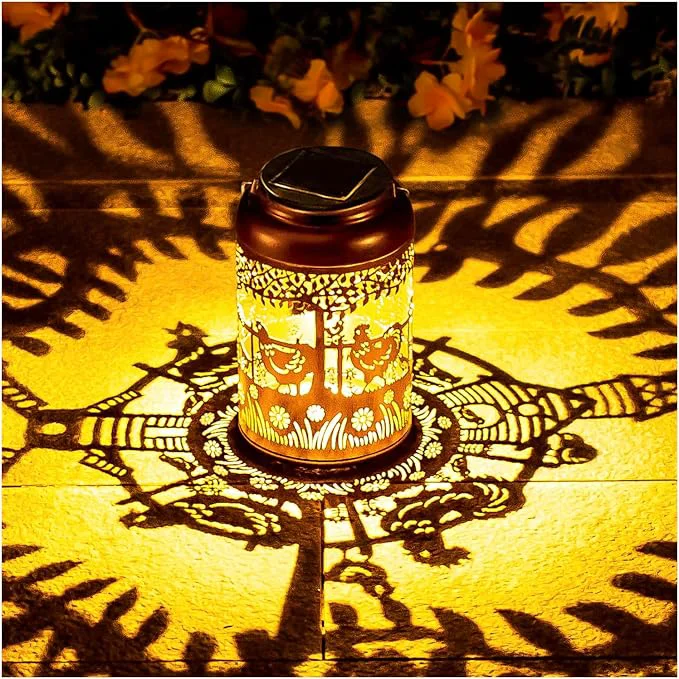 Environmentally Friendly Chicken Solar Lanterns Outdoor Hanging Waterproof Solar Lights Chicken Gifts Modern
