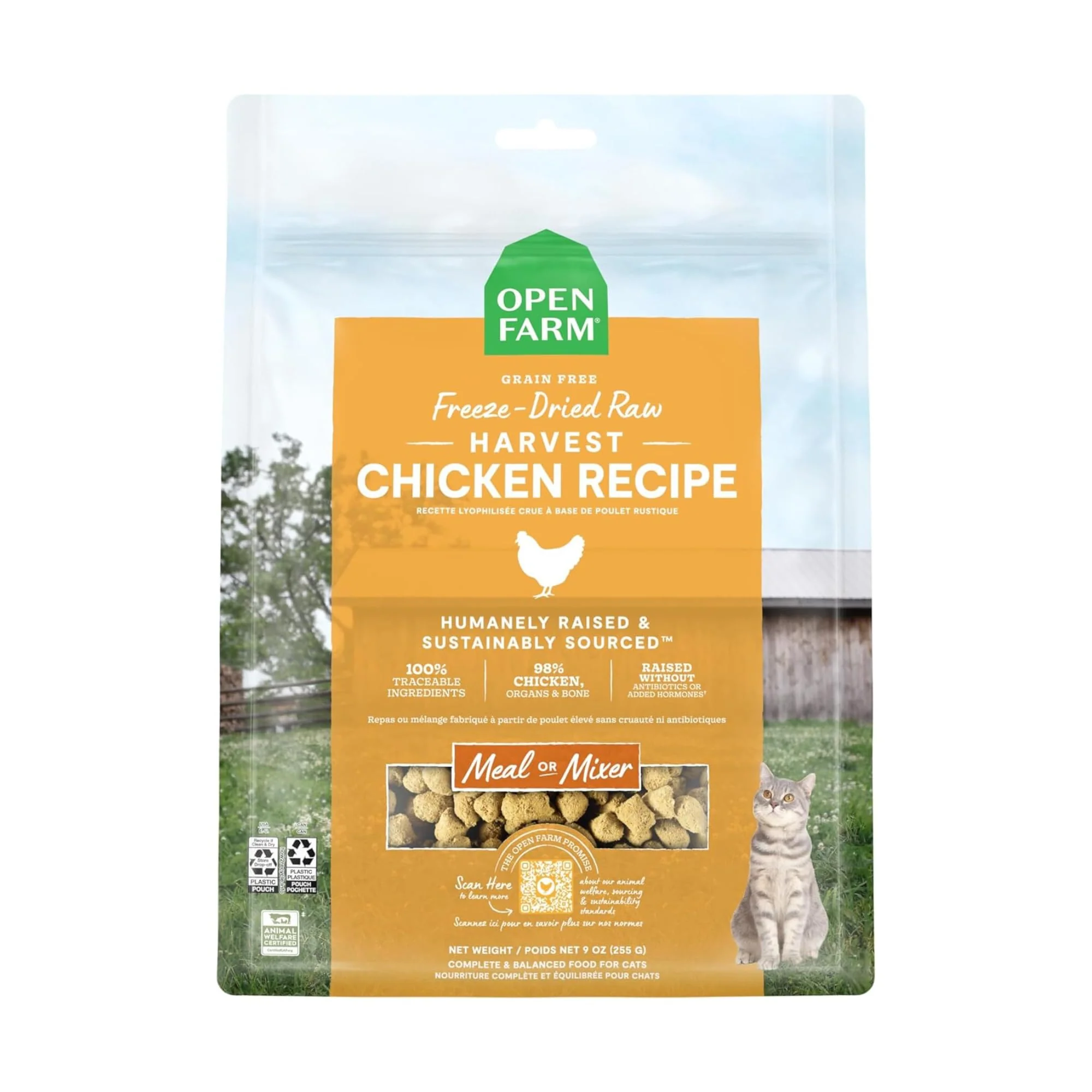 Breathable Open Farm ze Dried Raw Cat Food – Harvest Chicken Recipe 9oz Lightweight