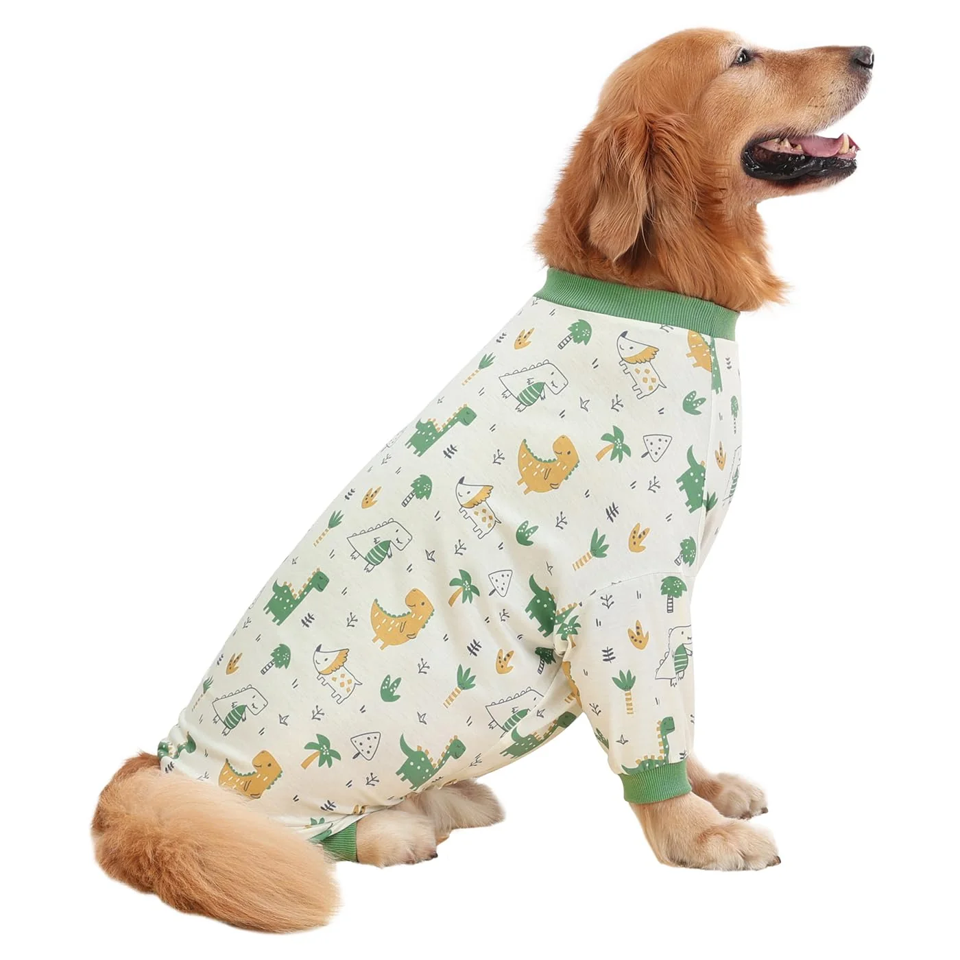 Sustainable HDE Dog Pajamas One Piece Jammies Forest Dinos – Cozy Stretchy PJs for M-3XL Dogs Lightweight